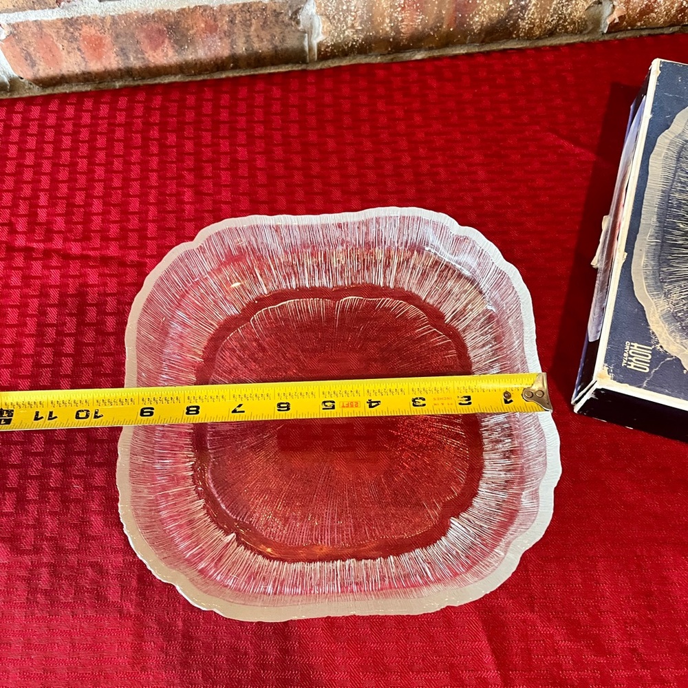 Hoya Crystal Mikasa poppy Square Plate W/Box - Picture 4 of 5